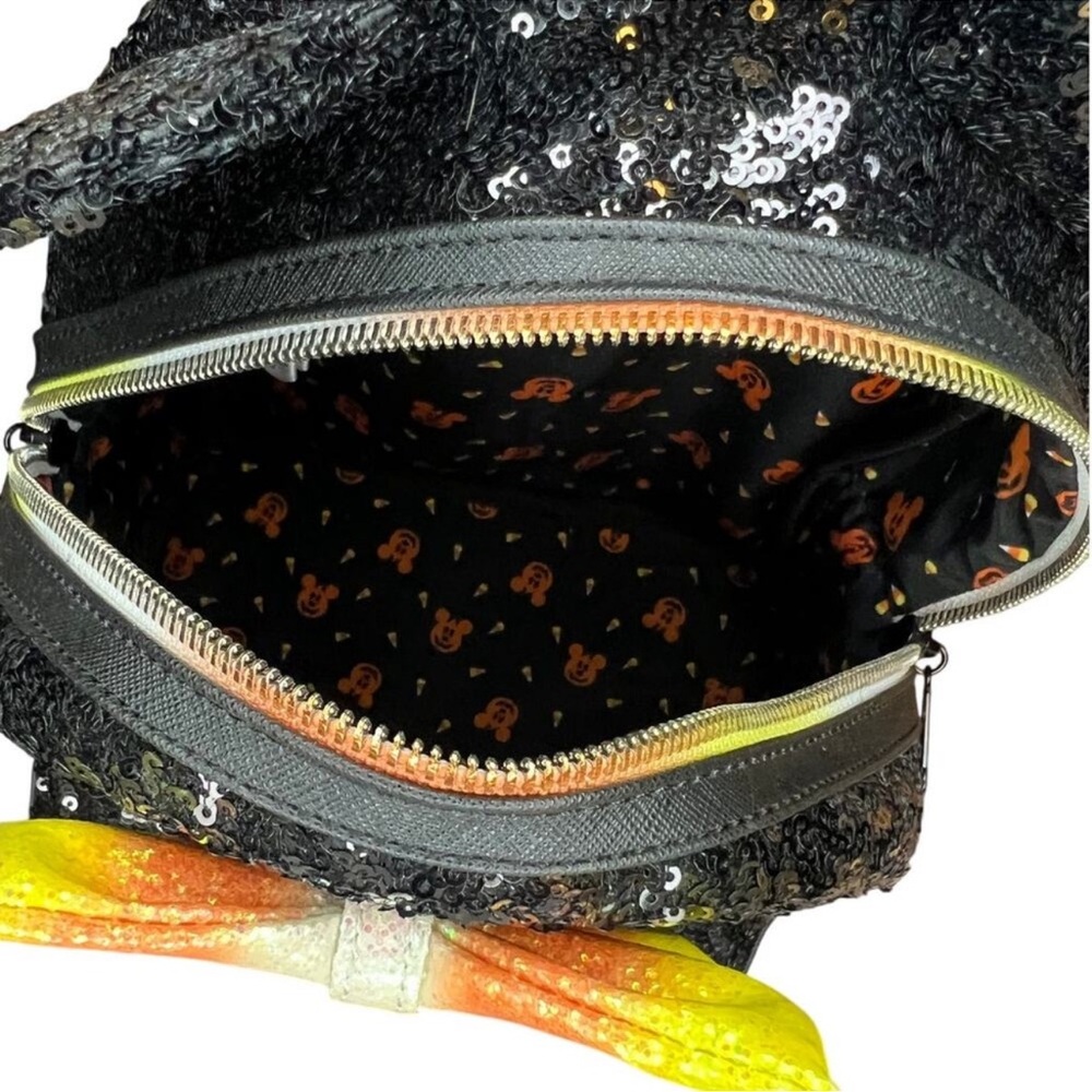 Loungefly Black Sequin Backpack with Yellow Bow - Picture 2 of 4